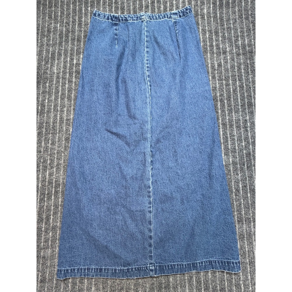 Eddie Bauer Denim Maxi Skirt Sz 6 Blue Vintage High Waist Y2K 90s Boho Casual